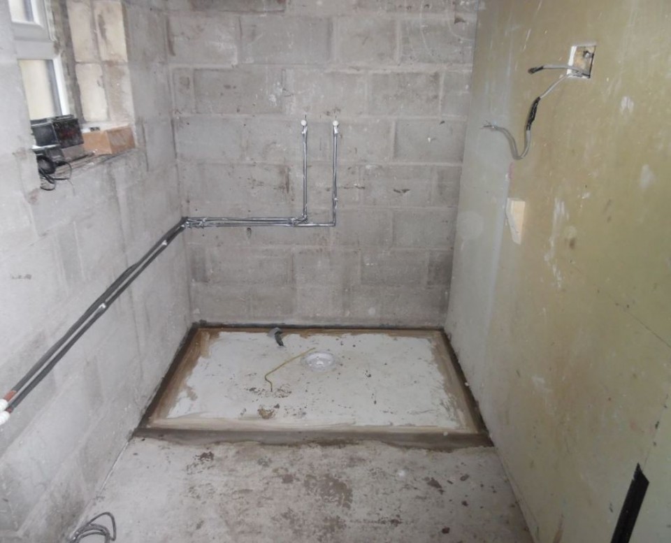 Our Disabled Facilities Grant Officer went on site inspection today viewing the removal of bath to form level access showering area 