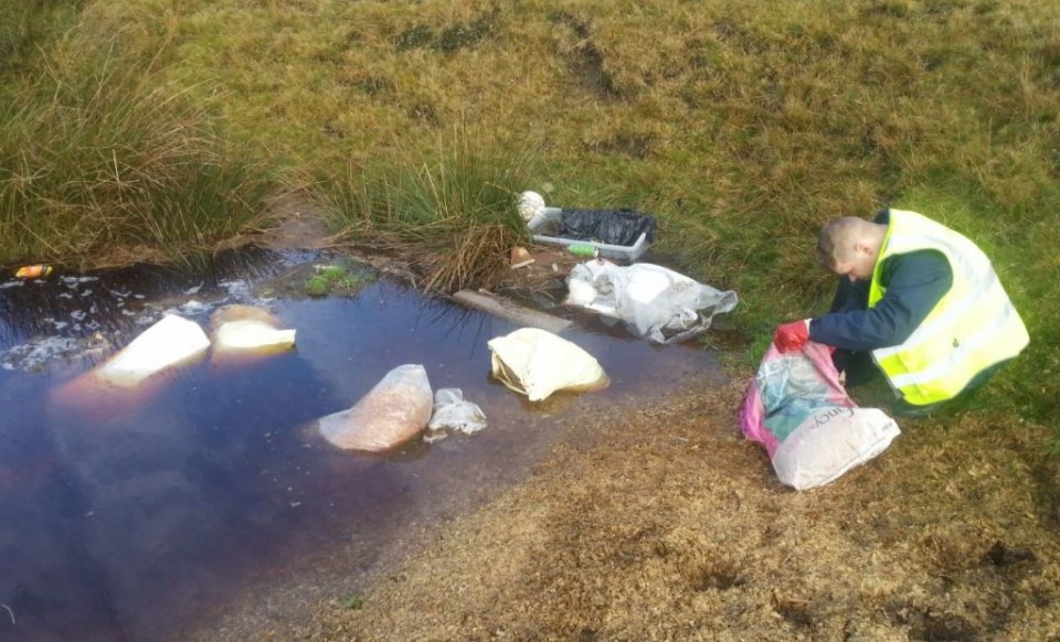 Our Enforcement Officer, Martyn, investigating a fly tipping incident at Whitworth Rake earlier today 