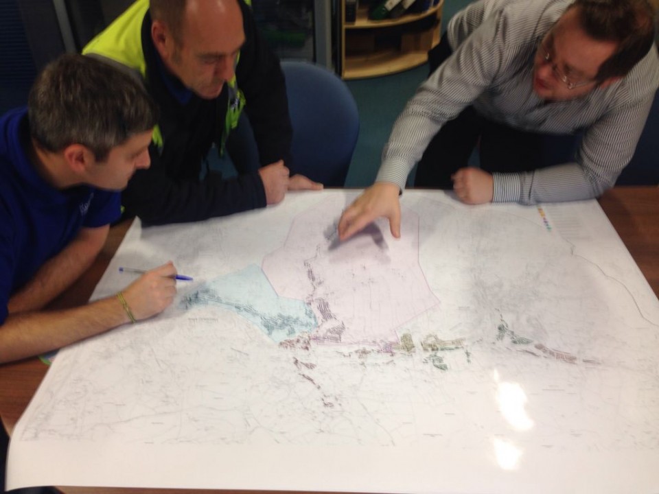 Part of our Operations Team analysing the waste collection routes for Rossendale to ensure efficient working practices