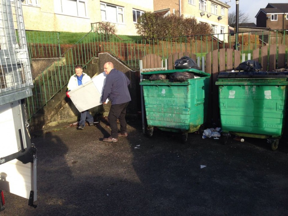 Our Operations team are working with Together Housing and residents to clear up a dirty bin area 