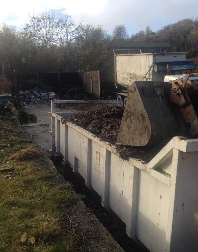 Leaves from the valley roads getting processed at our Henrietta Street depot for the waste transfer station 